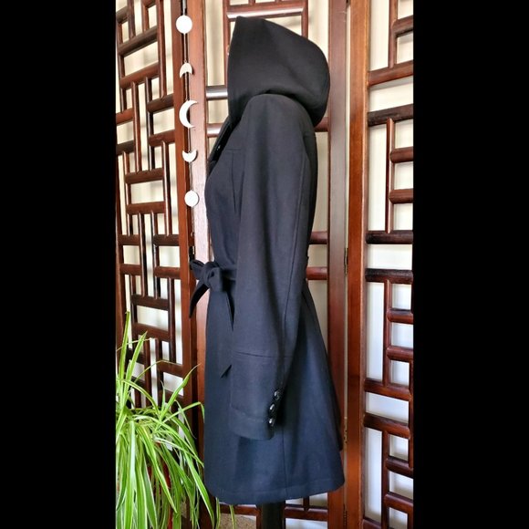 Liz Claiborne Hooded Button up Trench Coat (Size M) - Picture 3 of 9